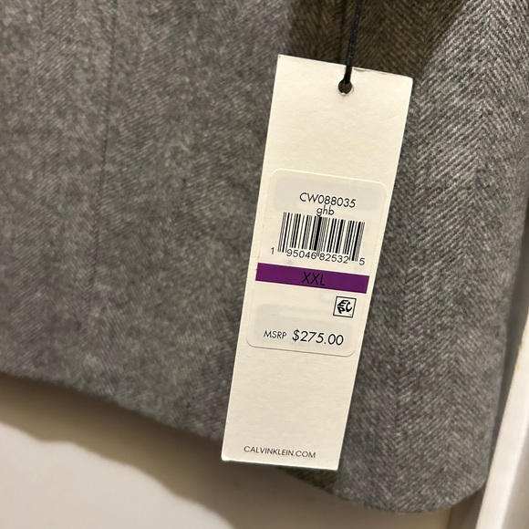 NWT Women’s Calvin Klein Classic Gray Wool Blend Knee Length Coat, Sz XXL - Picture 6 of 12